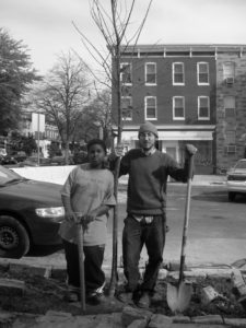 DSCN0306 Eric and Allen planting a tree on Huntingdon Ave.